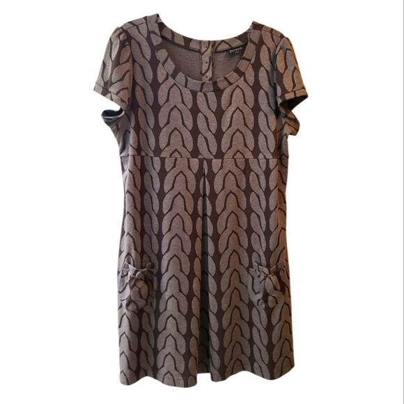 Enfocus Knit Stretch Plus Pullover Brown Dress - Picture 1 of 8